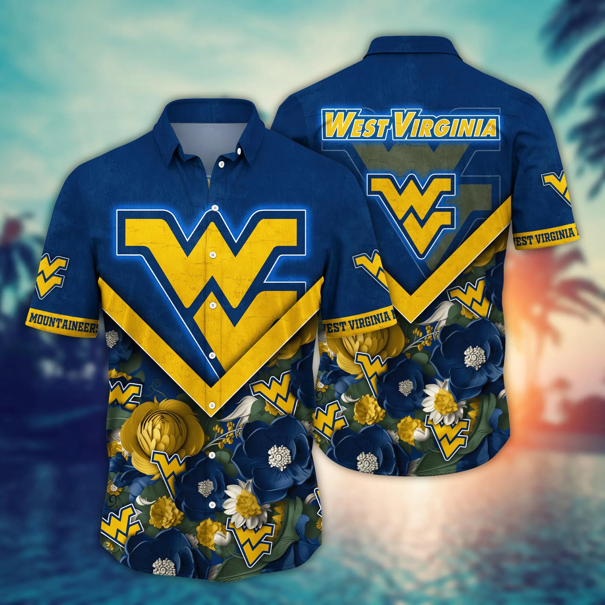 West Virginia Mountaineers NCAA Hawaiian Shirt Custom Sandals Aloha Shirt West Virginia Mountaineers NCAA Hawaiian Shirt Custom Sandals Aloha Shirt