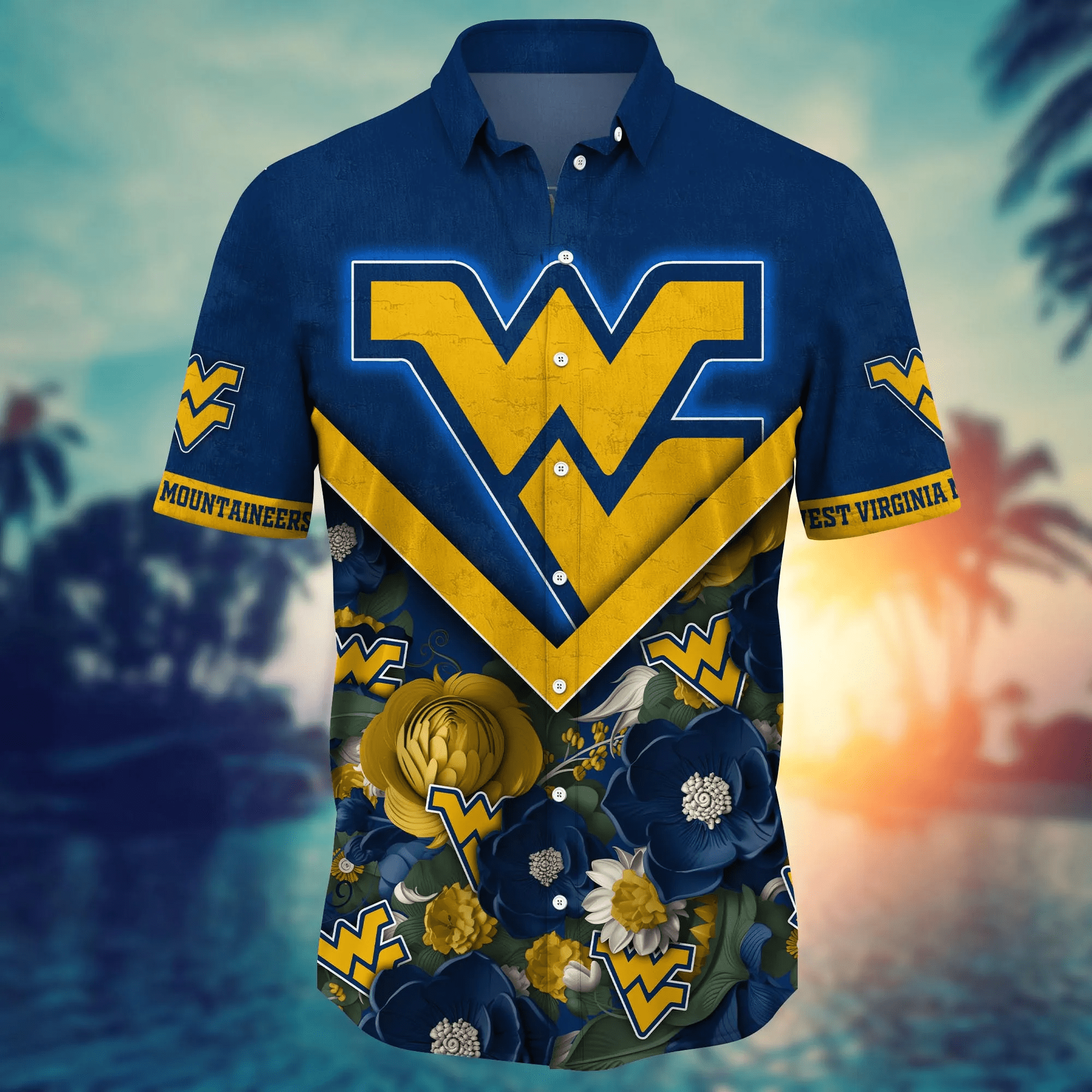 West Virginia Mountaineers NCAA Hawaiian Shirt Custom Sandals Aloha Shirt