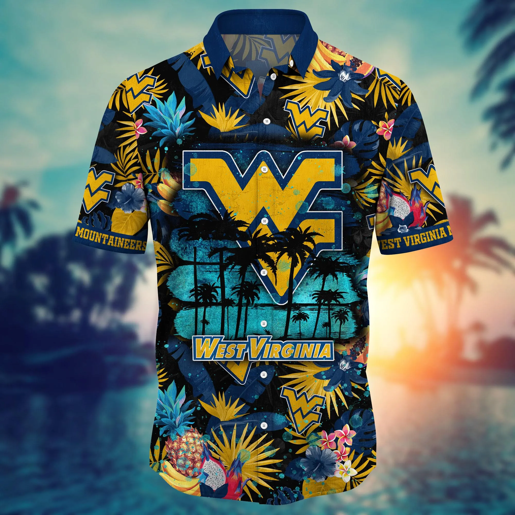 West Virginia Mountaineers NCAA Hawaiian Shirt Dry Seasontime Aloha Shirt