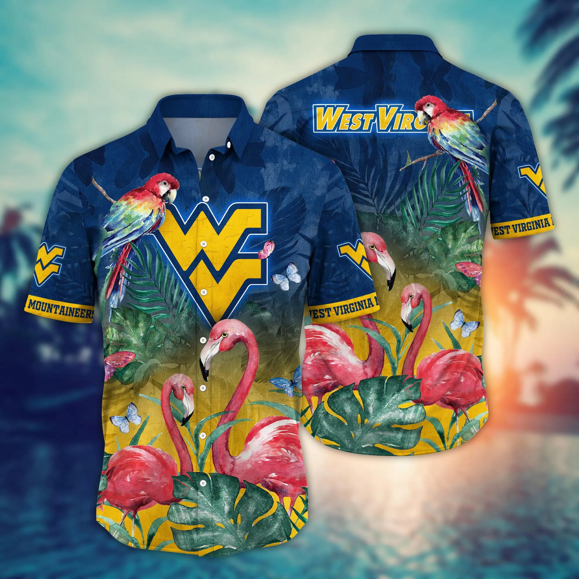 West Virginia Mountaineers NCAA Hawaiian Shirt Flip Flops Aloha Shirt