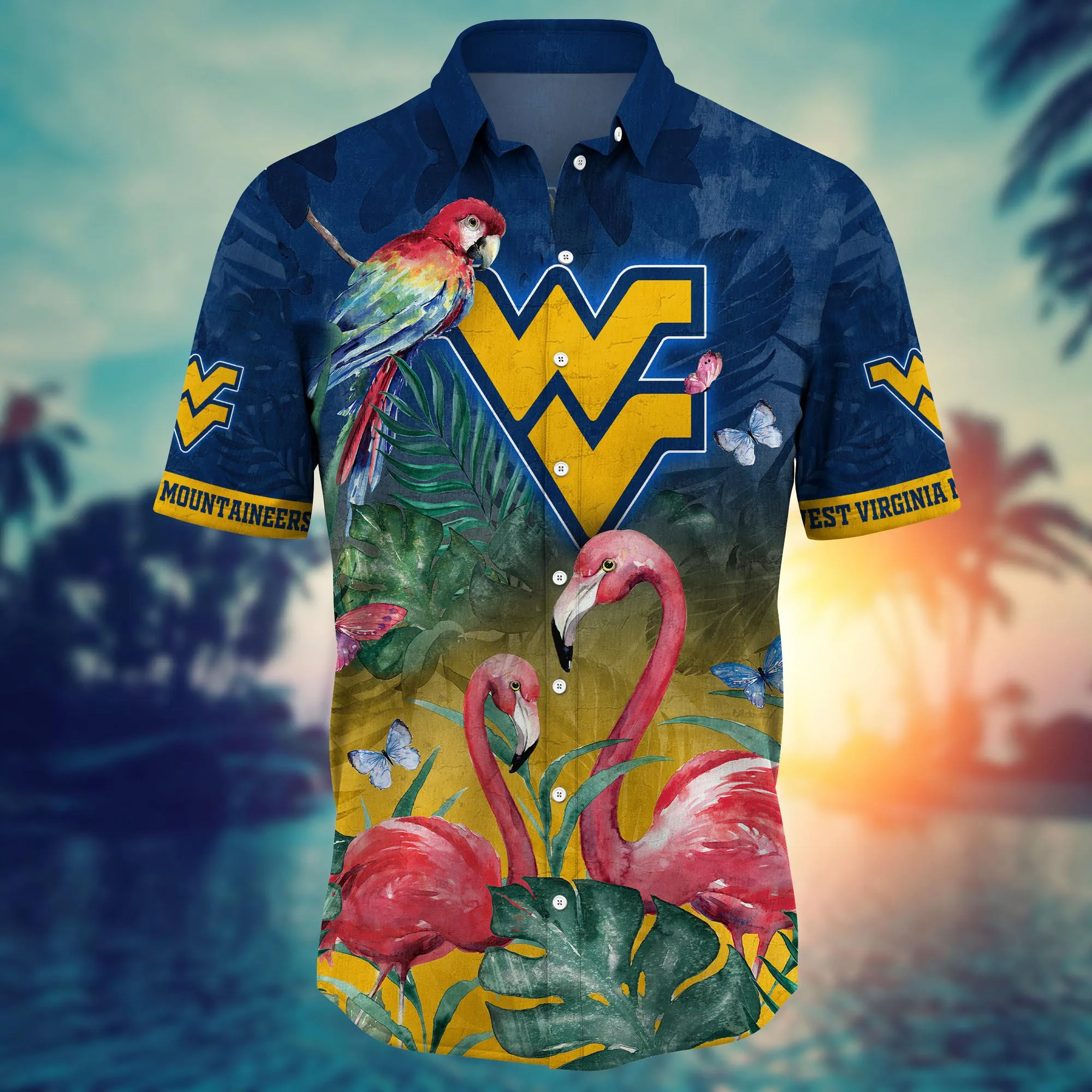 West Virginia Mountaineers NCAA Hawaiian Shirt Flip Flops Aloha Shirt