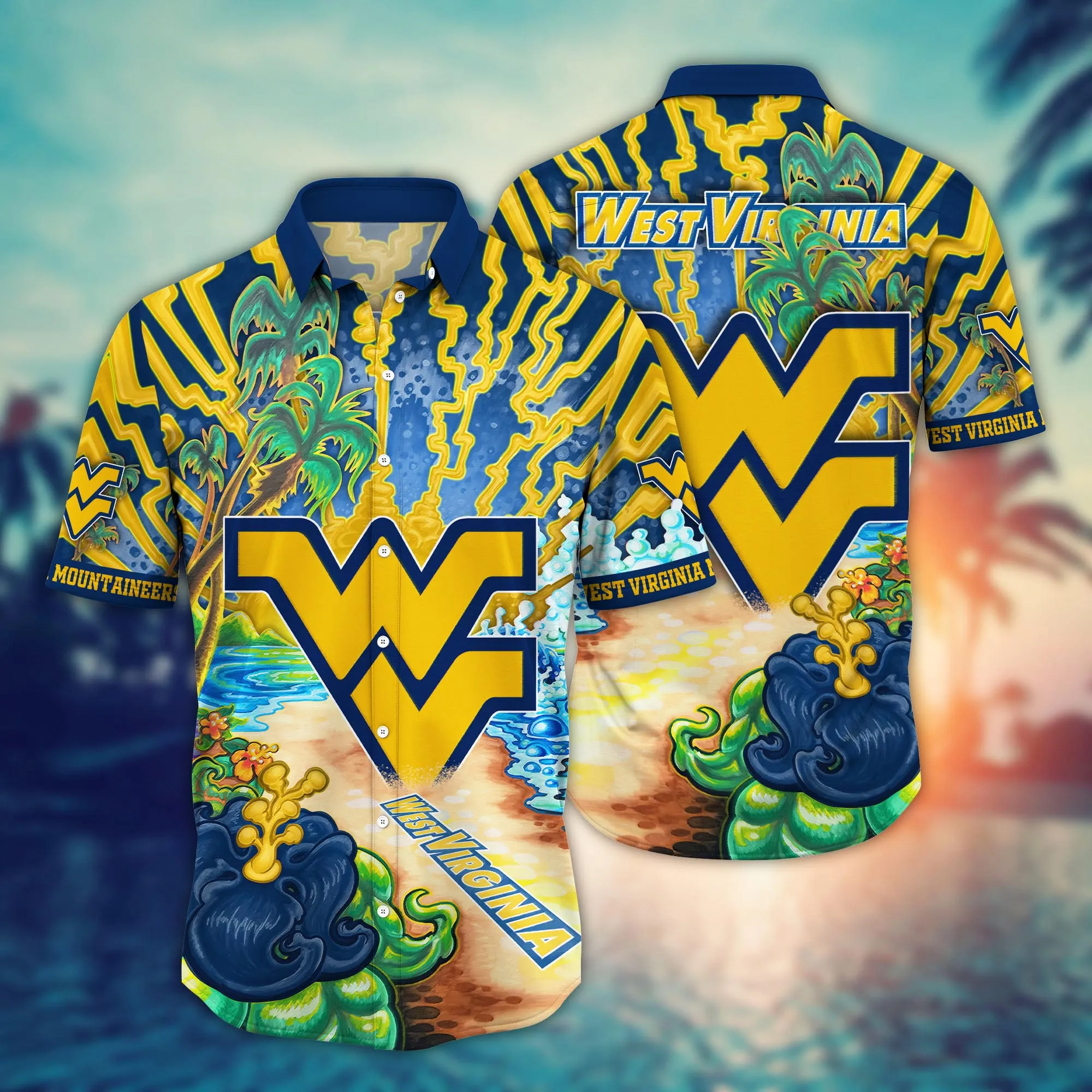 West Virginia Mountaineers NCAA Hawaiian Shirt Ice-Cold Drinkstime Aloha Shirt West Virginia Mountaineers NCAA Hawaiian Shirt Ice-Cold Drinkstime Aloha Shirt