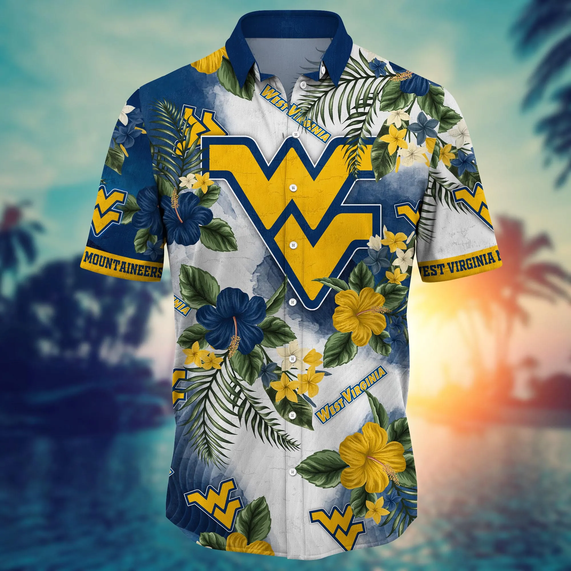 West Virginia Mountaineers NCAA Hawaiian Shirt Starry Nightstime Aloha Shirt