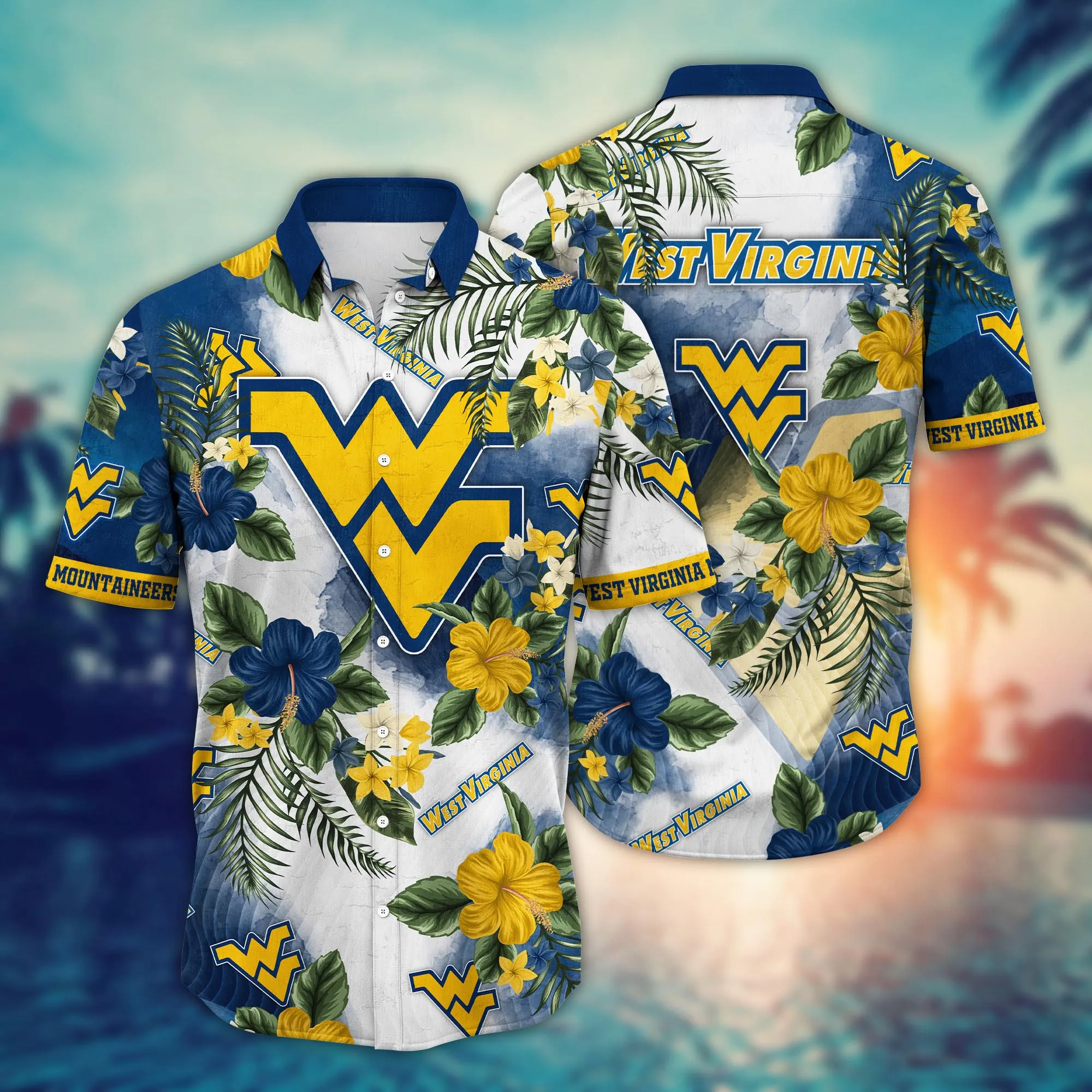 West Virginia Mountaineers NCAA Hawaiian Shirt Starry Nightstime Aloha Shirt West Virginia Mountaineers NCAA Hawaiian Shirt Starry Nightstime Aloha Shirt