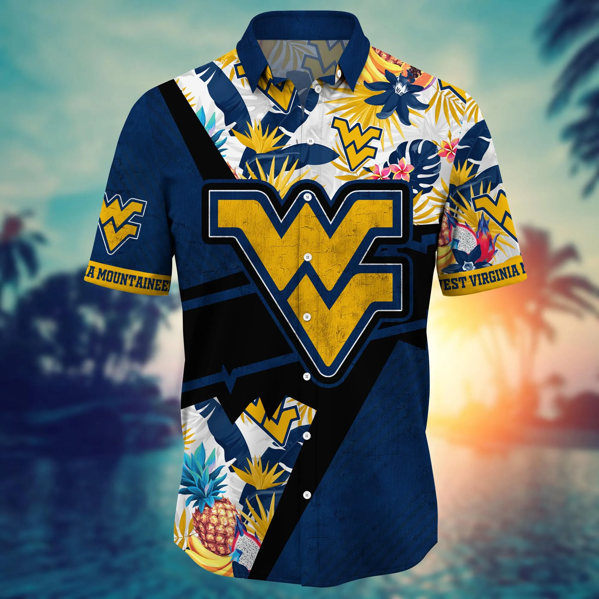 West Virginia Mountaineers NCAA Hawaiian Shirt Summer Fruits Aloha Shirt