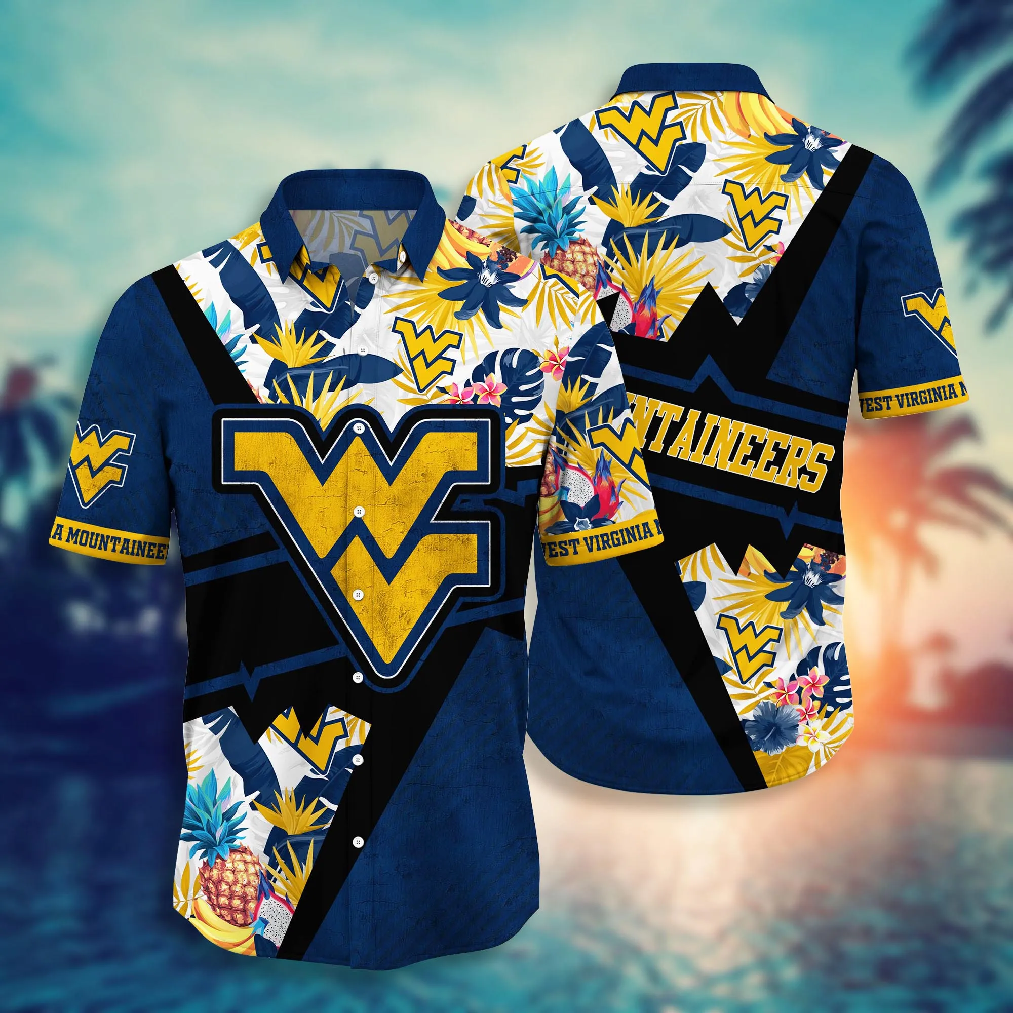 West Virginia Mountaineers NCAA Hawaiian Shirt Summer Fruits Aloha Shirt West Virginia Mountaineers NCAA Hawaiian Shirt Summer Fruits Aloha Shirt