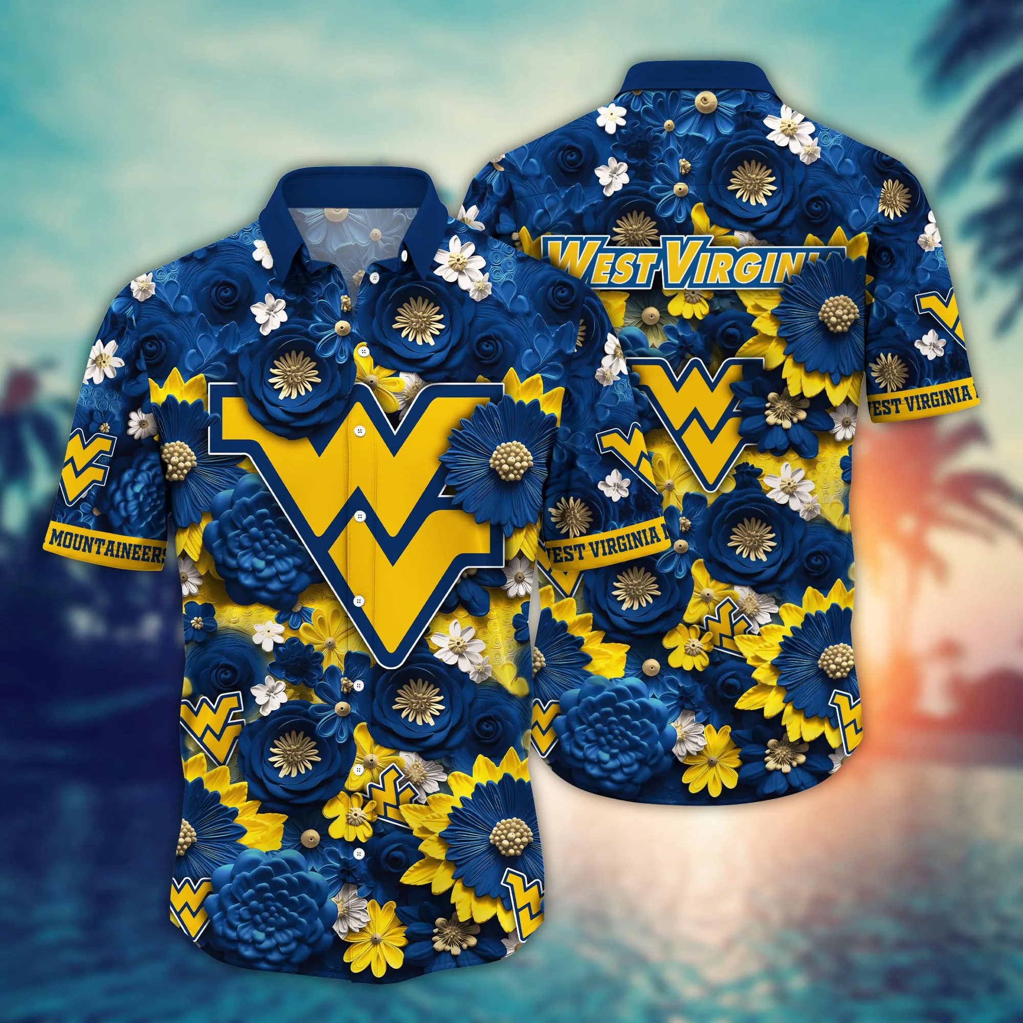 West Virginia Mountaineers NCAA Hawaiian Shirt Trending For This Summer Customize Shirt Any Team