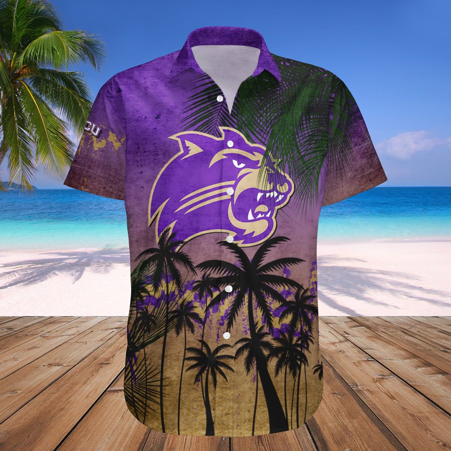 Western Carolina Catamounts Hawaii Shirt Coconut Tree Tropical Grunge – NCAA