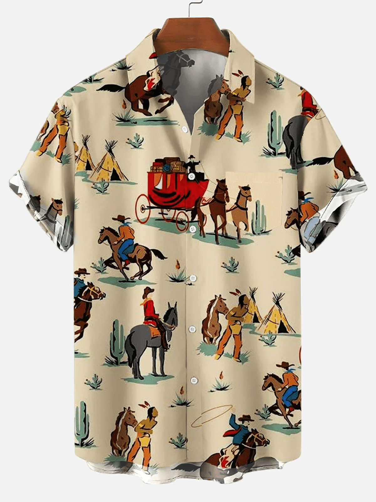 Western Cowboy Horse Ride 3D Hawaiian Shirt Vibrant Design