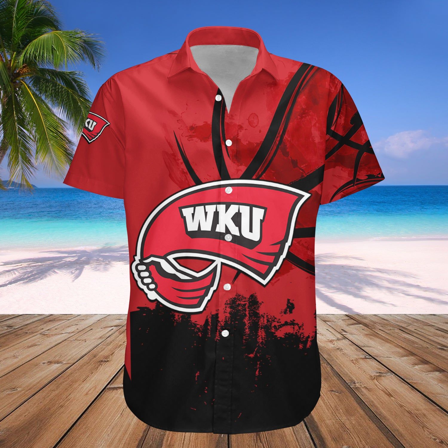 Western Kentucky Hilltoppers Hawaii Shirt Basketball Net Grunge Pattern – NCAA