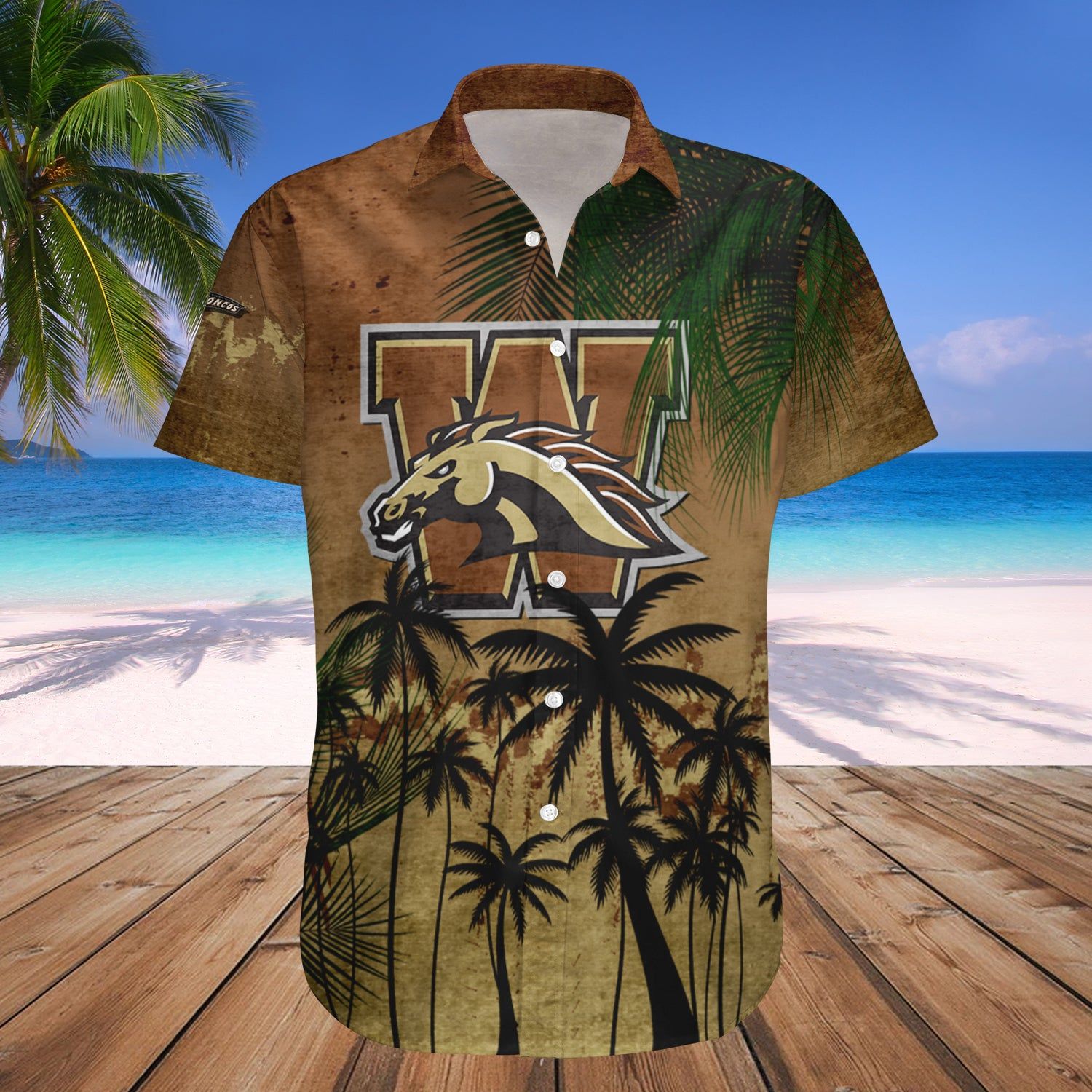 Western Michigan Broncos Hawaii Shirt Coconut Tree Tropical Grunge – NCAA