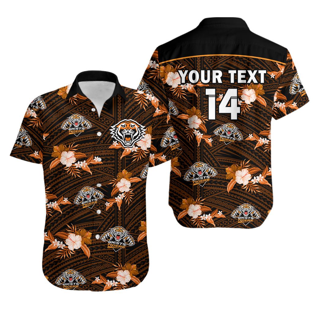 Wests Tigers 2023 NRL Hawaiian Personalized Jungle Prowl Tee