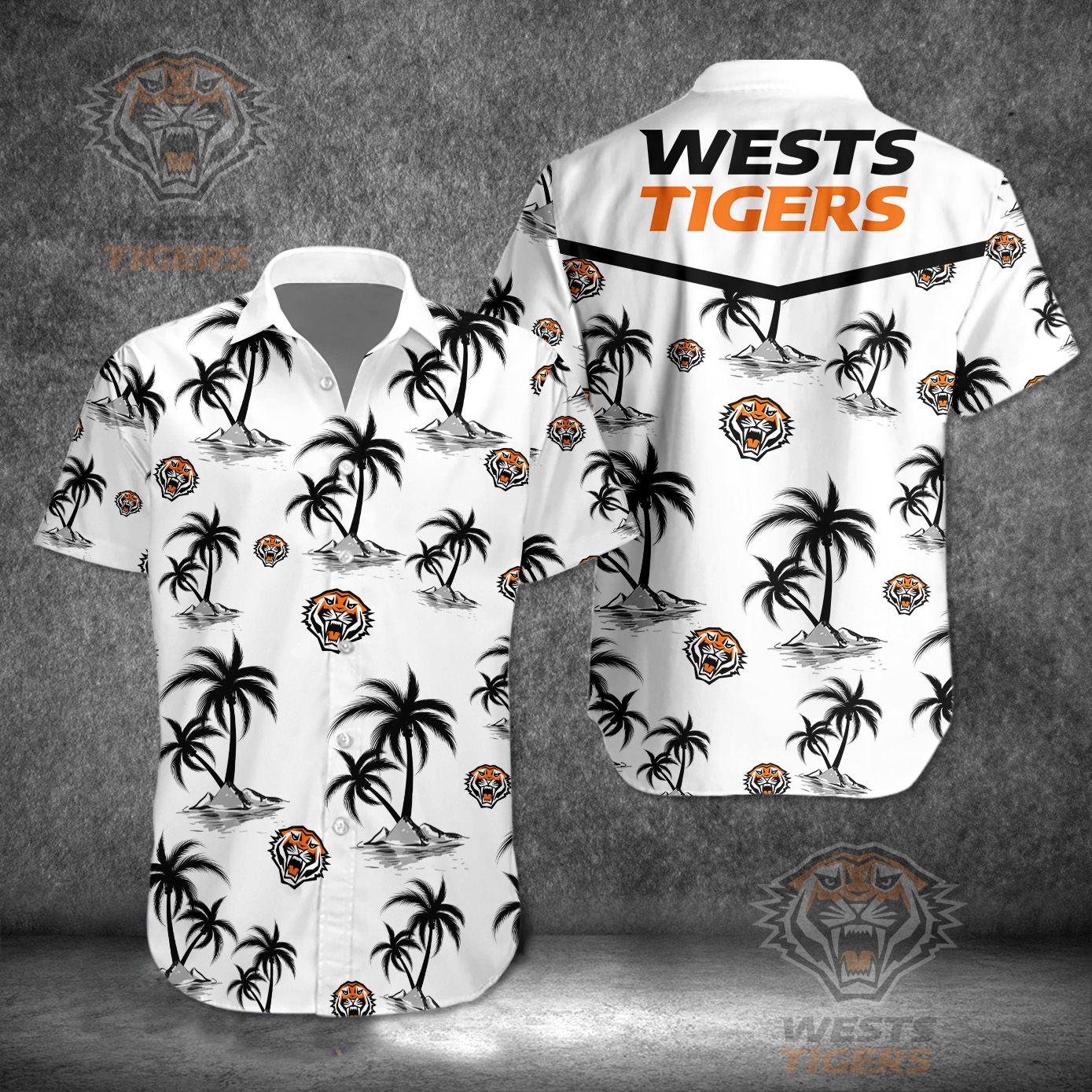 Wests Tigers NRL Hawaiian Roaring Fan Shirt Jungle King Design