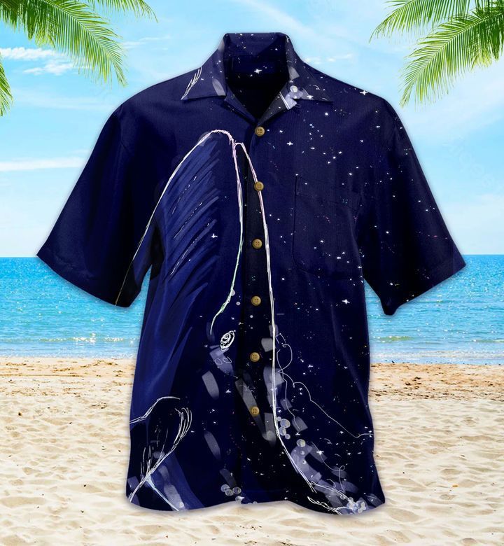 Whale Blue Black Trendy Hawaiian Shirt 3D Summer Gifts