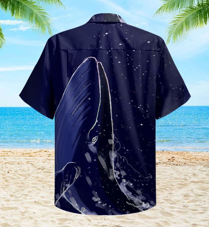 Whale Blue Black Trendy Hawaiian Shirt 3D Summer Gifts