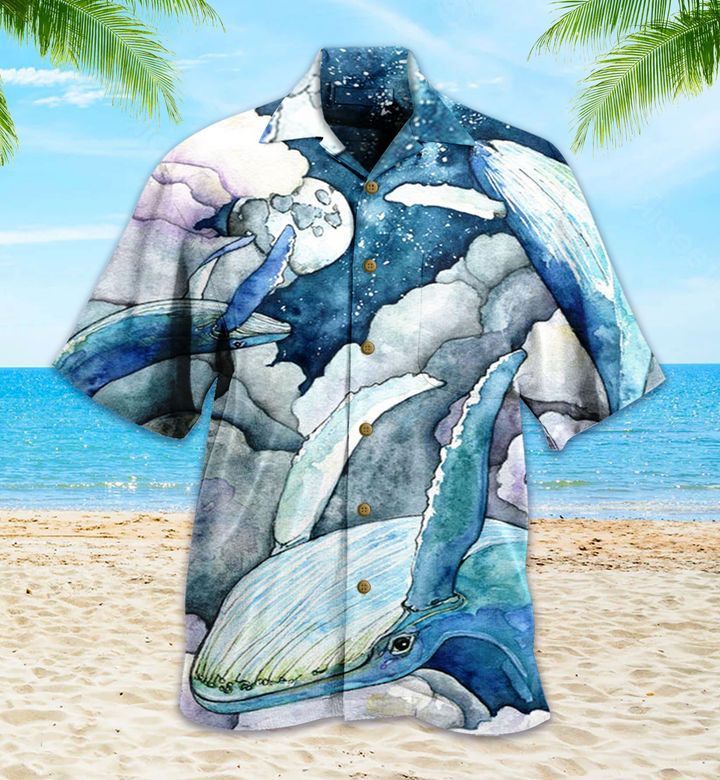 Whale Blue Trendy Hawaiian Shirt 3D Summer Gifts Whale Blue Trendy Hawaiian Shirt 3D Summer Gifts