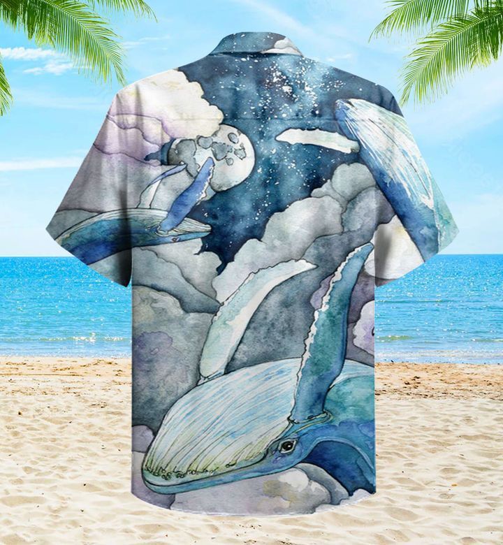 Whale Blue Trendy Hawaiian Shirt 3D Summer Gifts