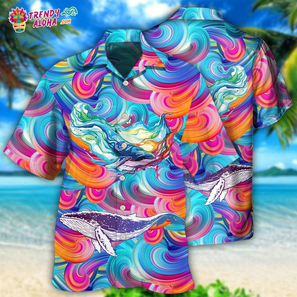 Whale Colorful Cool Hawaiian Shirt – Trendy Aloha