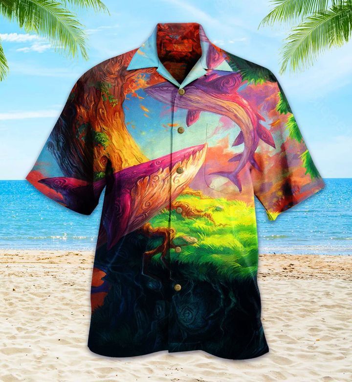 Whale Colorful Nice Trendy Hawaiian Shirt 3D Summer Gifts Whale Colorful Nice Trendy Hawaiian Shirt 3D Summer Gifts
