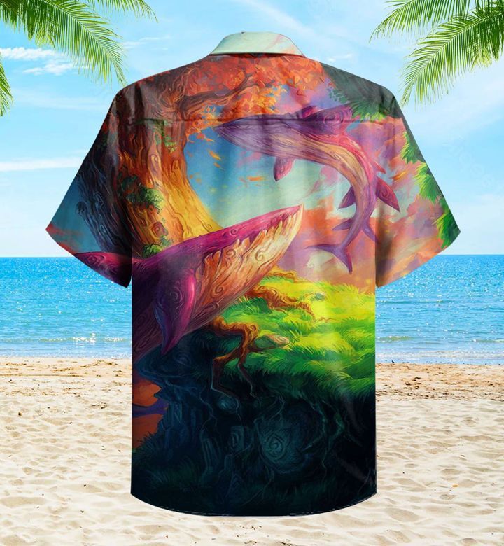 Whale Colorful Nice Trendy Hawaiian Shirt 3D Summer Gifts