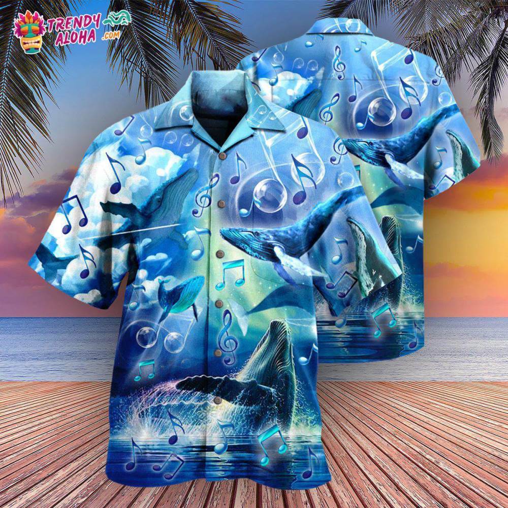 Whale Dancing In The Melody Of The Blue Sea Hawaiian Shirt – Trendy Aloha