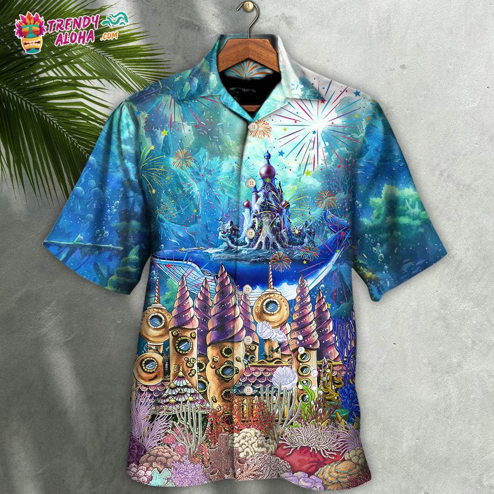 Whale Happy New Year Under Ocean Hawaiian Shirt – Trendy Aloha