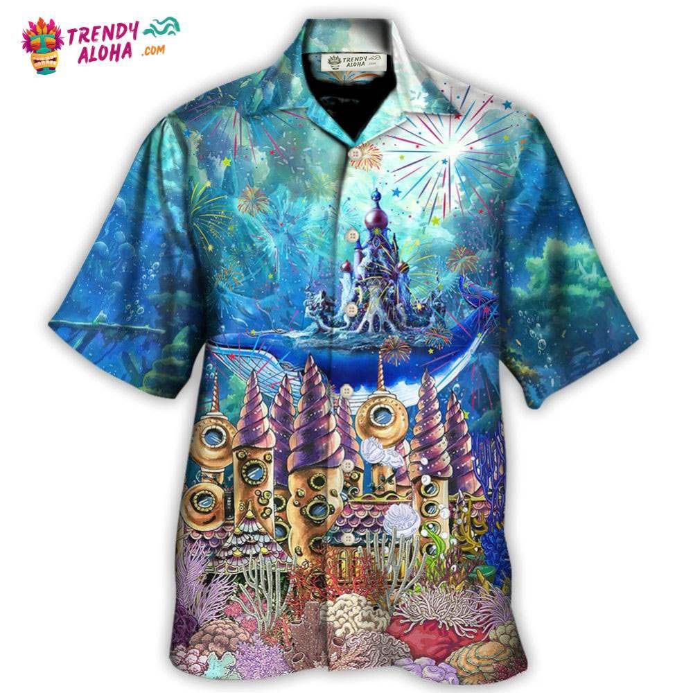 Whale Happy New Year Under Ocean Hawaiian Shirt – Trendy Aloha