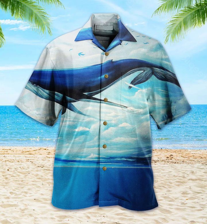 Whale Ocean Blue Hawaiian Shirt 3D Summer Gifts