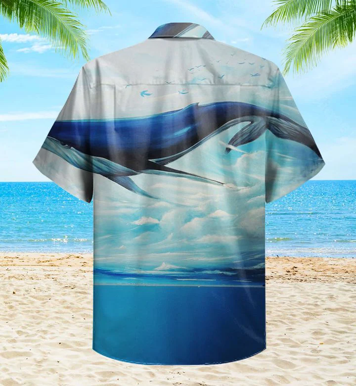 Whale Ocean Blue Trendy Hawaiian Shirt 3D Summer Gifts