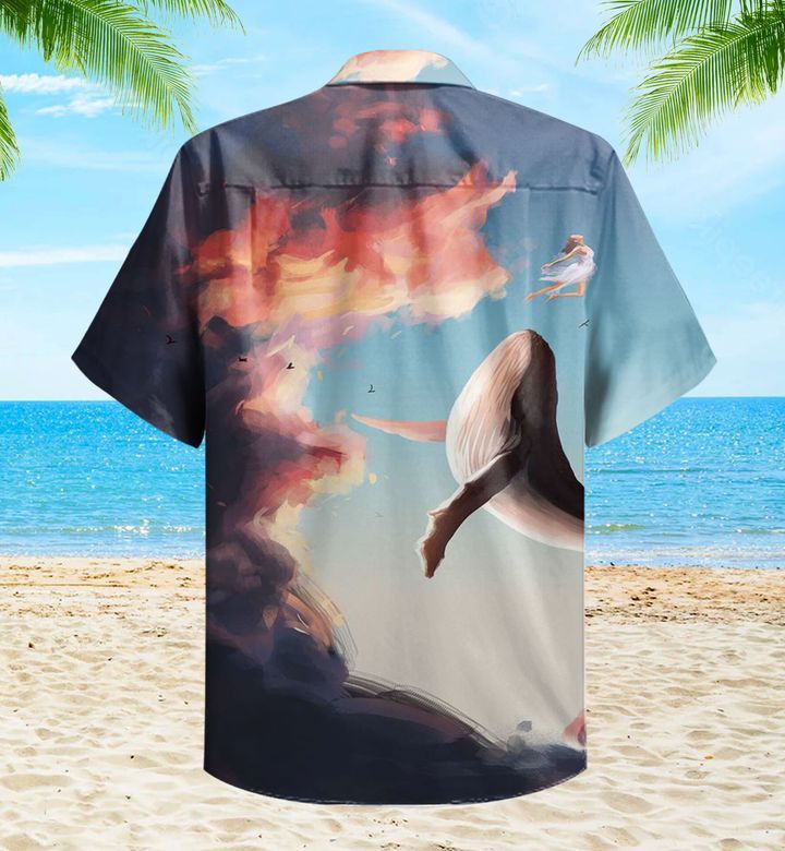 Whale Sky Colorful Trendy Hawaiian Shirt 3D Summer Gifts