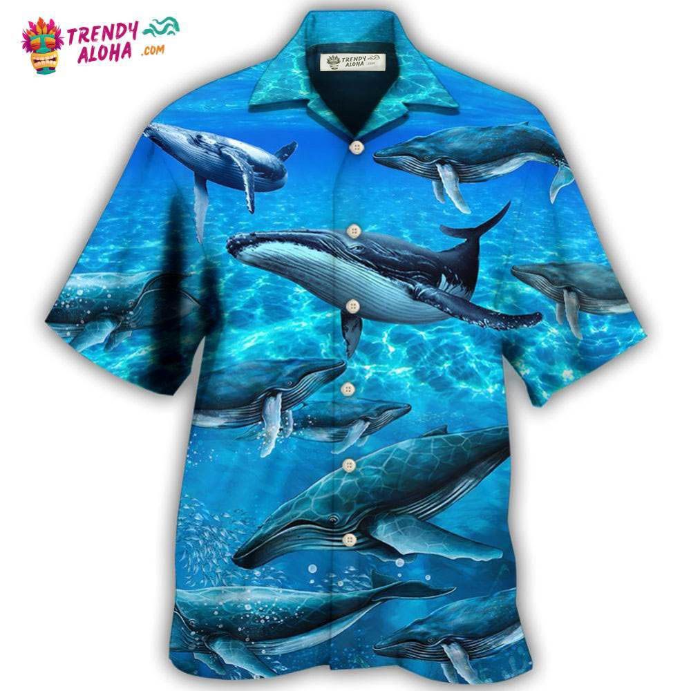 Whale Style In Blue Ocean Hawaiian Shirt – Trendy Aloha