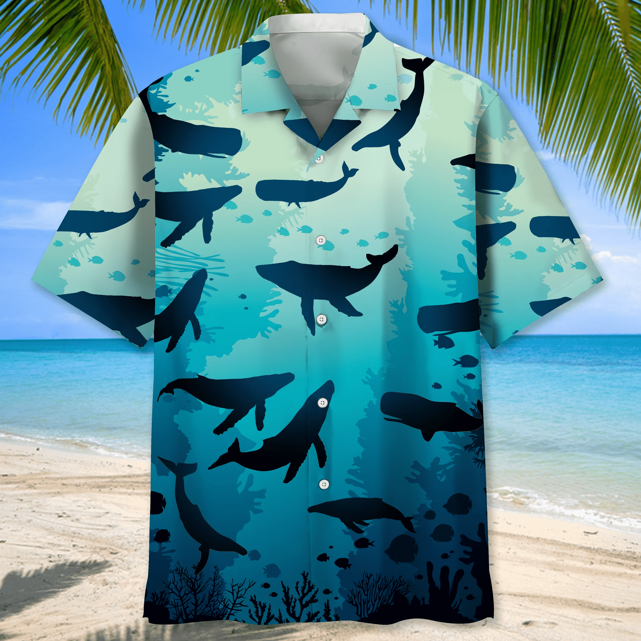 Whale Trendy Hawaiian Shirt, Aloha Shirt For Summer Gifts