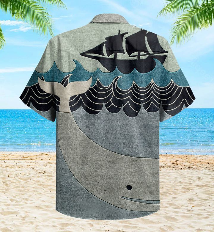 Whales Blue Vintage Painting Trendy Hawaiian Shirt 3D Summer Gifts