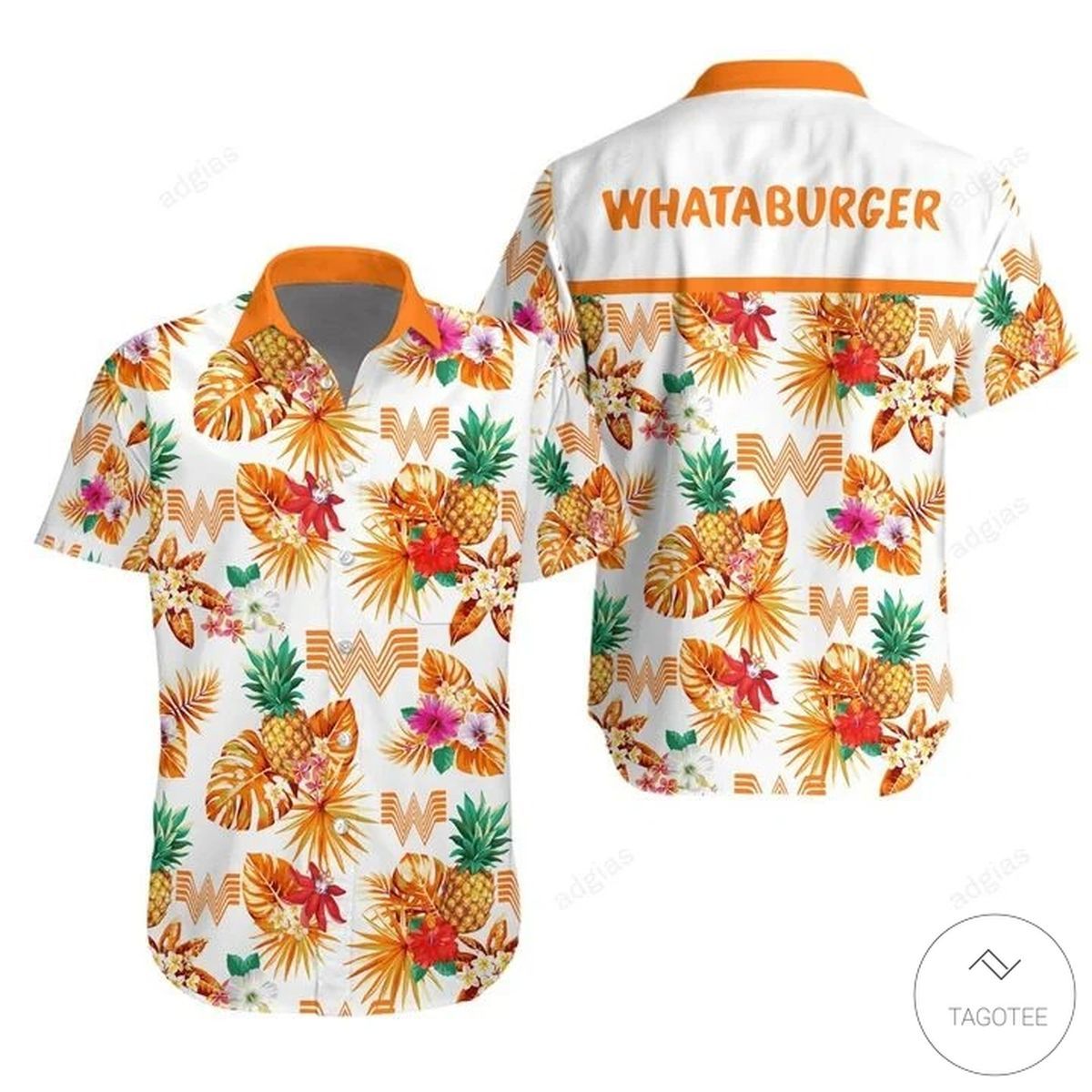 Whataburger Inspired Hawaiian Shirt Fun Tropical Style Design