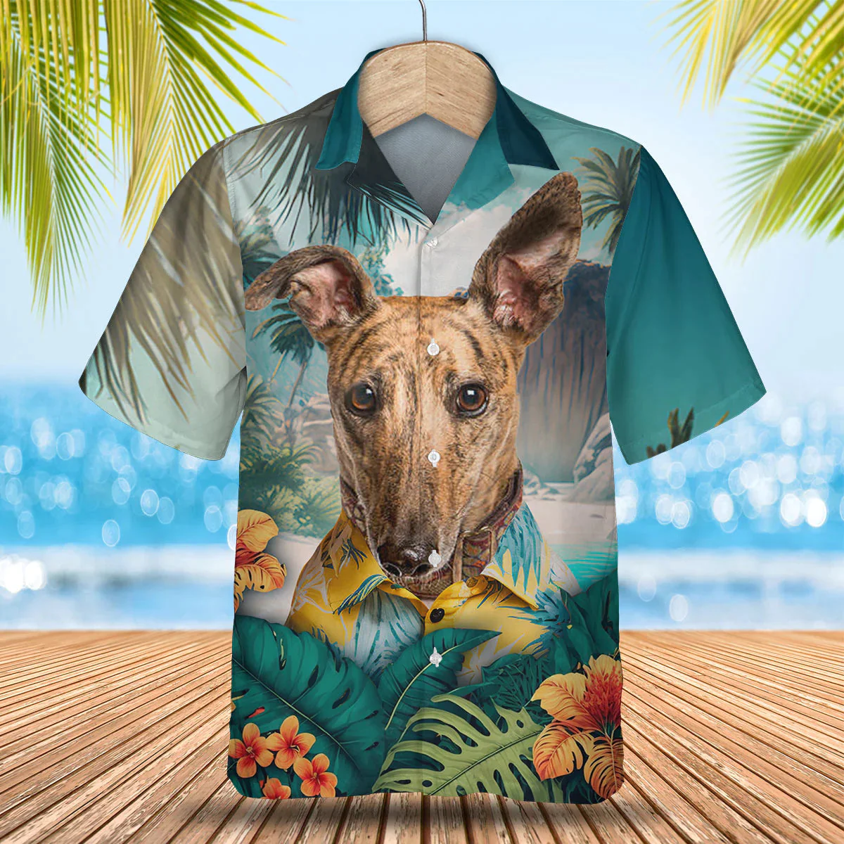 Whippet 3D Tropical Trendy Hawaiian Shirt, Dog Lover Trendy Hawaiian Shirt, Summer Gift For Men And Women