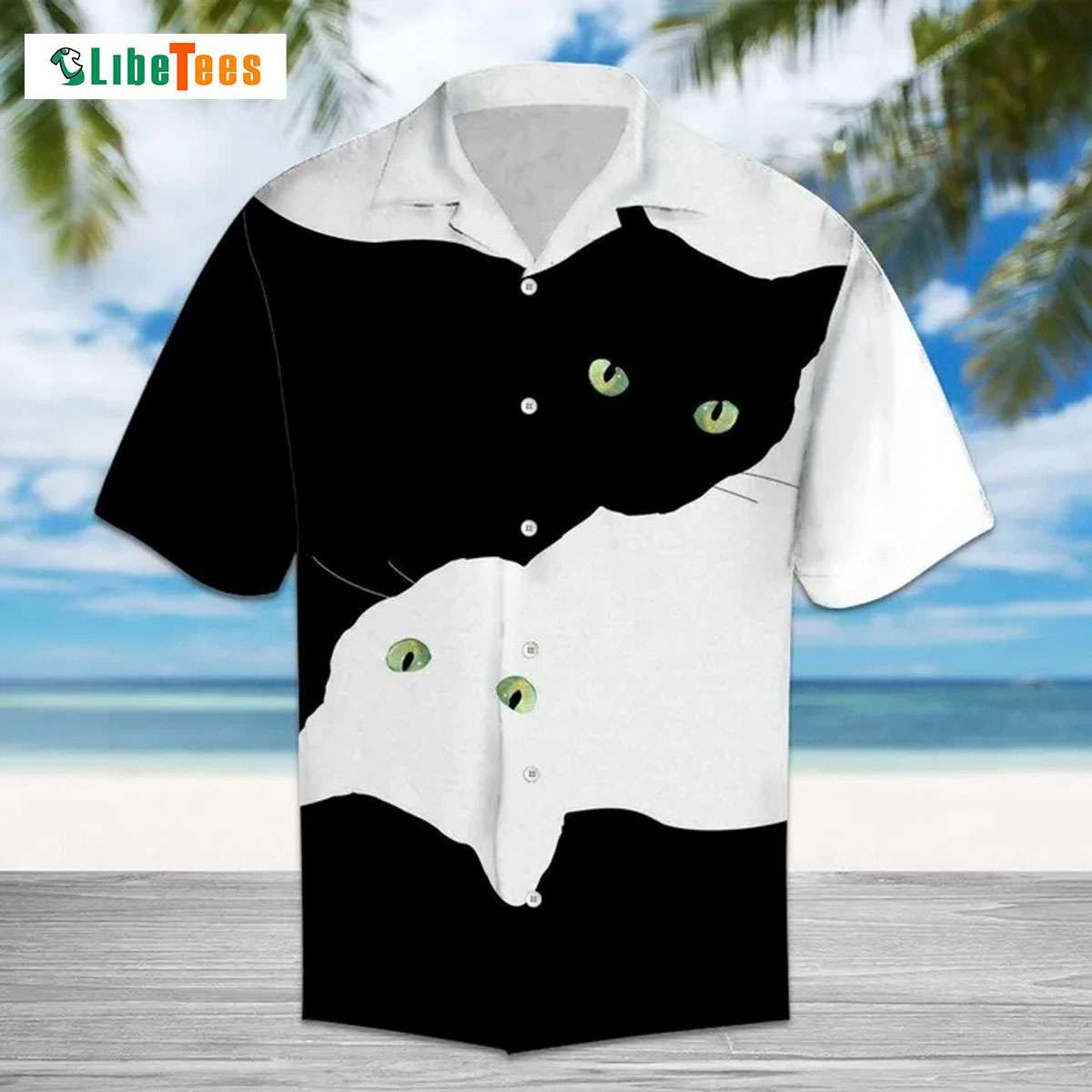 White And Black Cat Eyes, Cat Trendy Hawaiian Shirt Perfect Gifts For Your Loved Ones