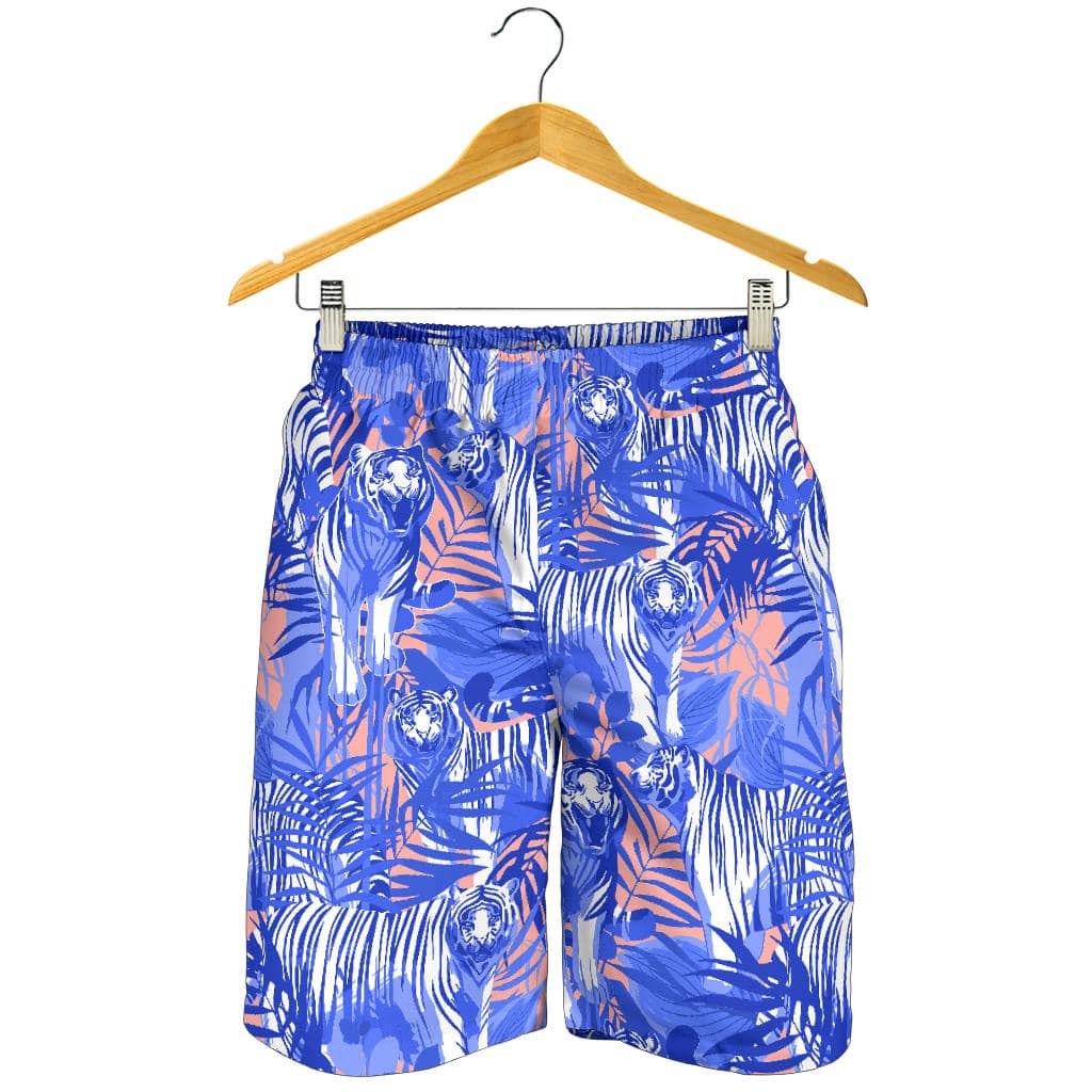 White Bengal Tigers Pattern For Men Women Kid Shorts
