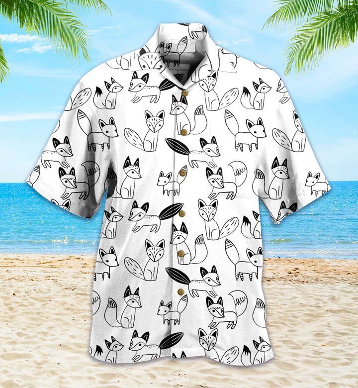 White Fox Trendy Hawaiian Shirt 3D, Fox Lover Trendy Hawaiian Shirt For Summer Gifts