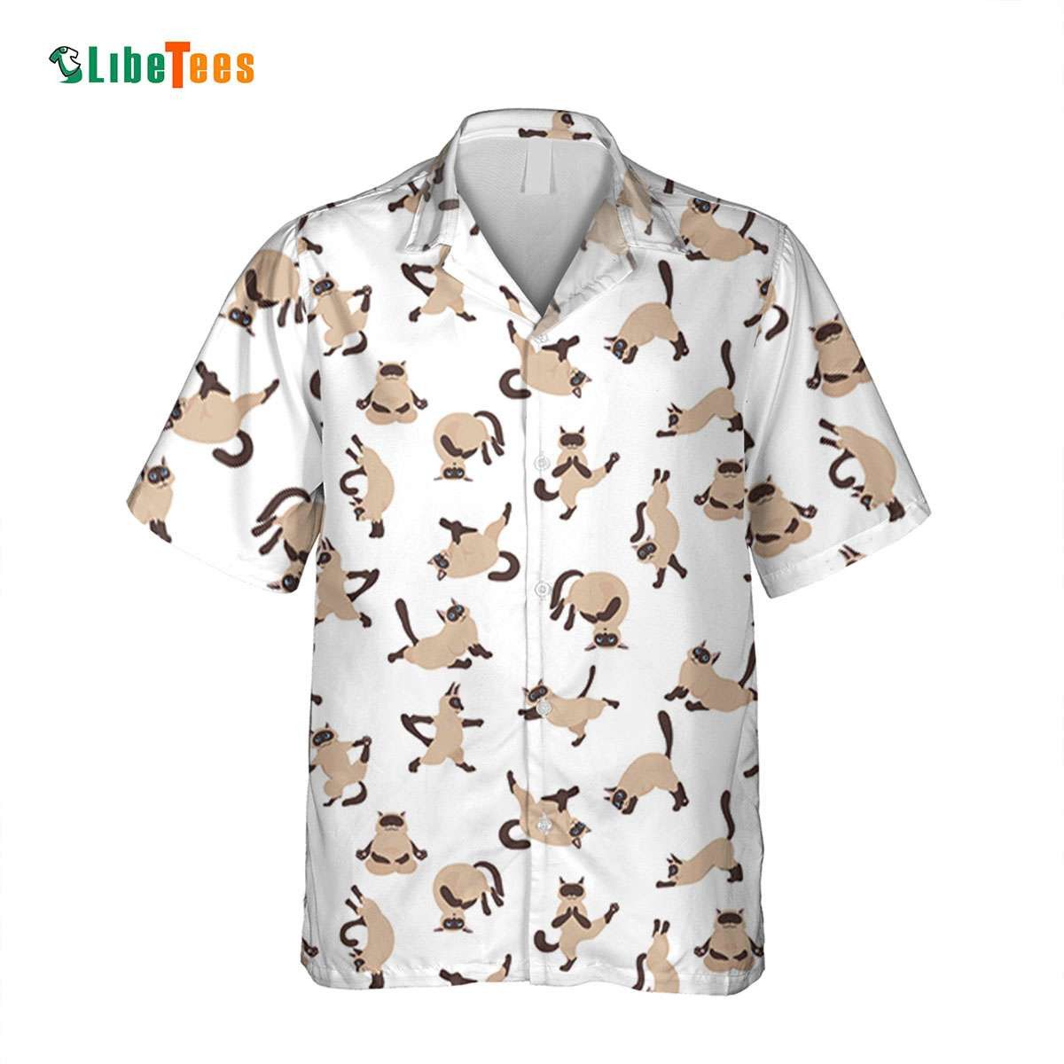 White Siamese Cats Workout Doodle Hawaiian Shirt