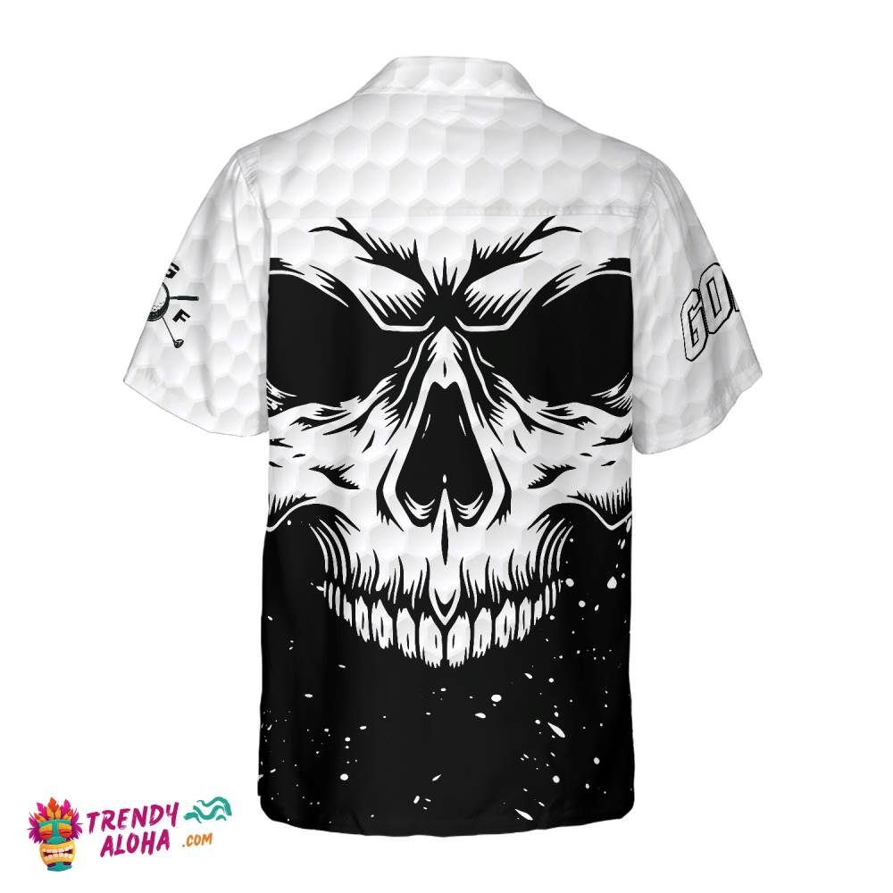 White Skull Golf Hawaiian Shirt