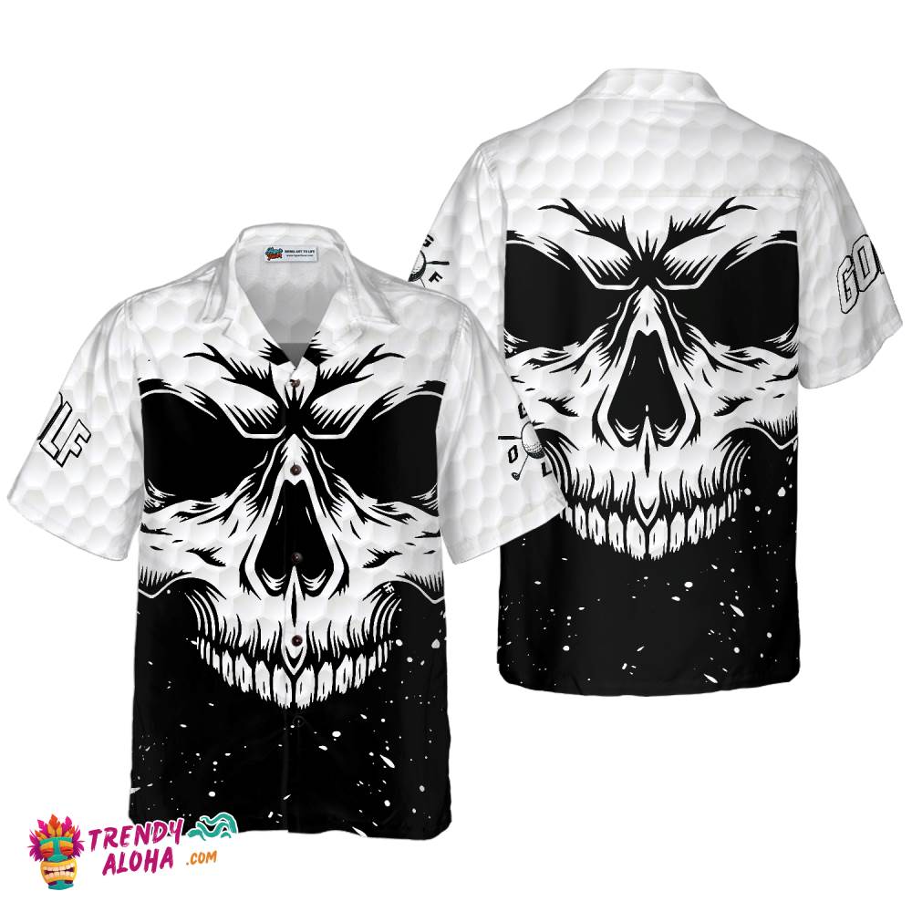 White Skull Golf Hawaiian Shirt White Skull Golf Hawaiian Shirt