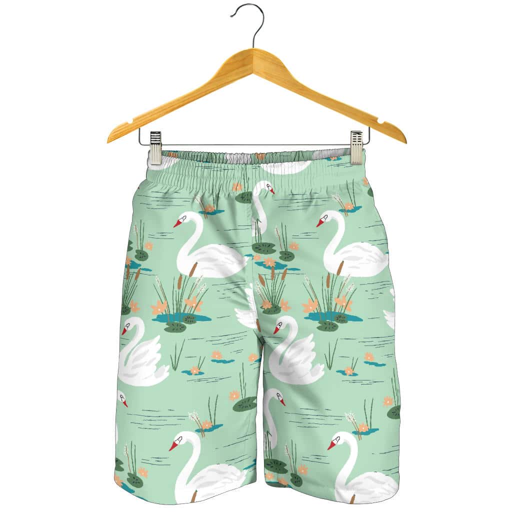White Swan Lake Pattern For Men Women Kid Shorts