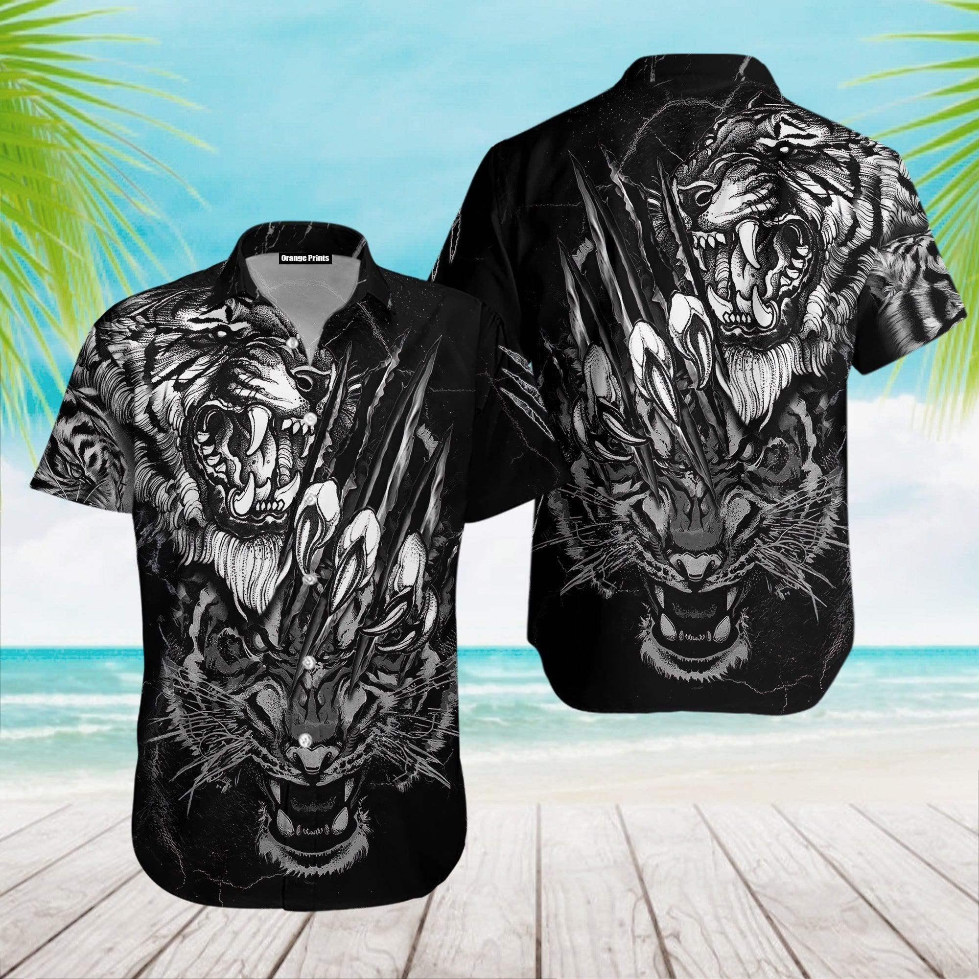 White Tiger Trendy Hawaiian Shirt For