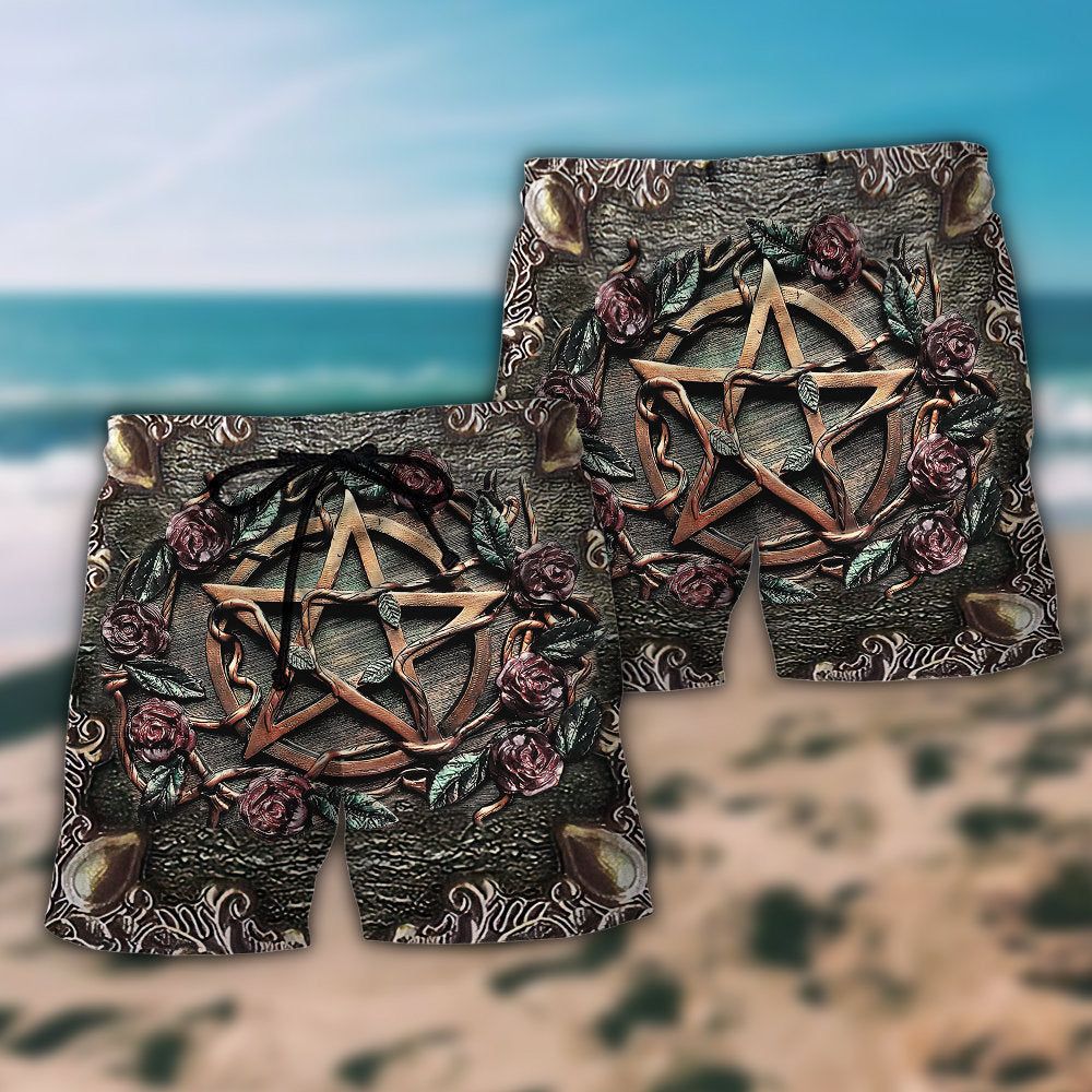 Wicca Halloween Amazing Mystical Witch Trendy Aloha Hawaiian Beach Shorts