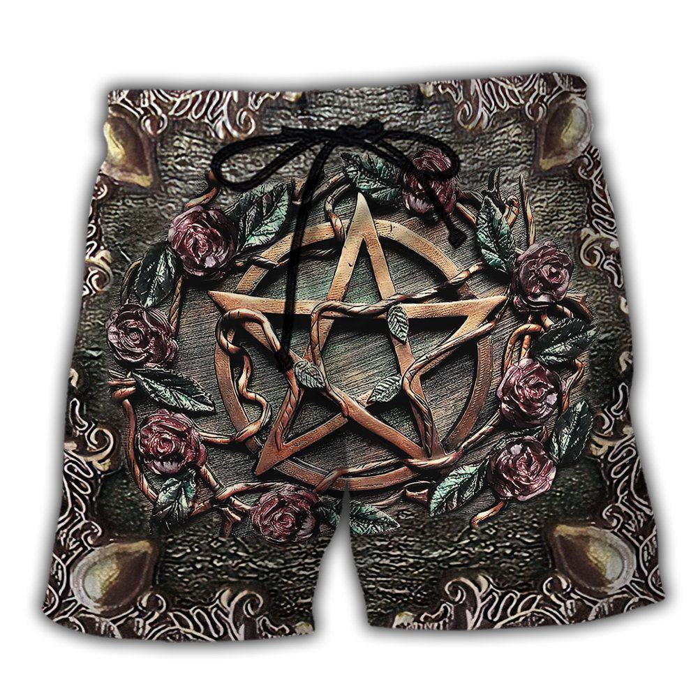 Wicca Halloween Amazing Mystical Witch Trendy Aloha Hawaiian Beach Shorts