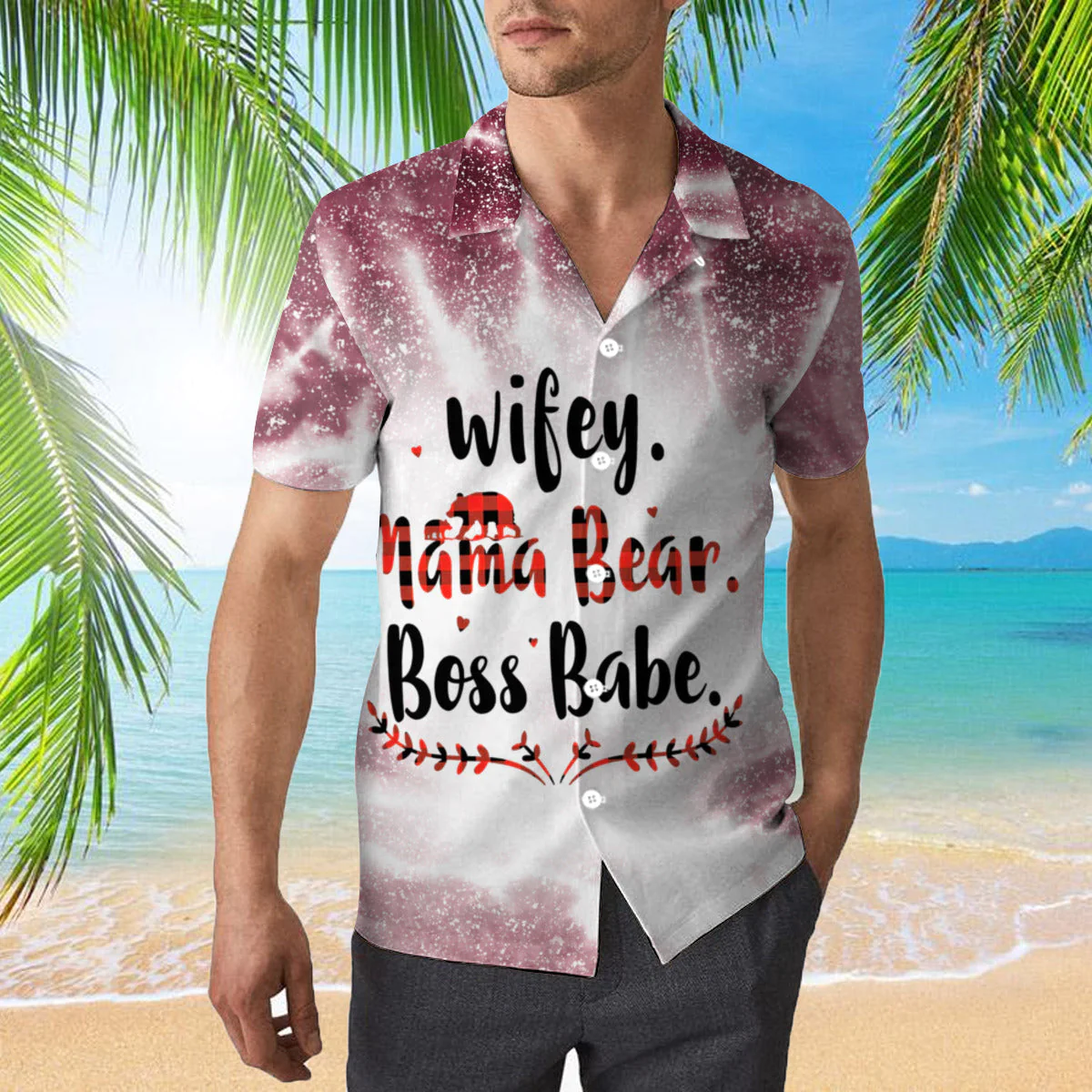 Wifey Mama Bear Boss Babe Trendy Hawaiian Shirt For Aloha Shirt