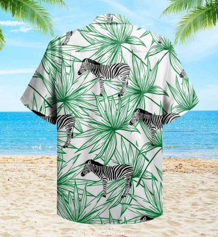 Wild Animal Zebra White Trendy Hawaiian Shirt 3D