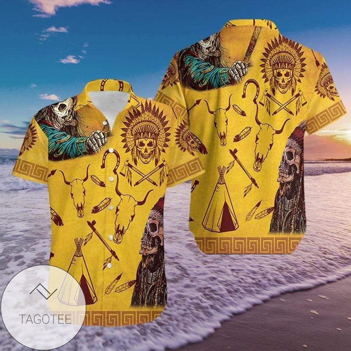 Wild West Cowboy Skull Embarking on Adventure Hawaiian Shirt