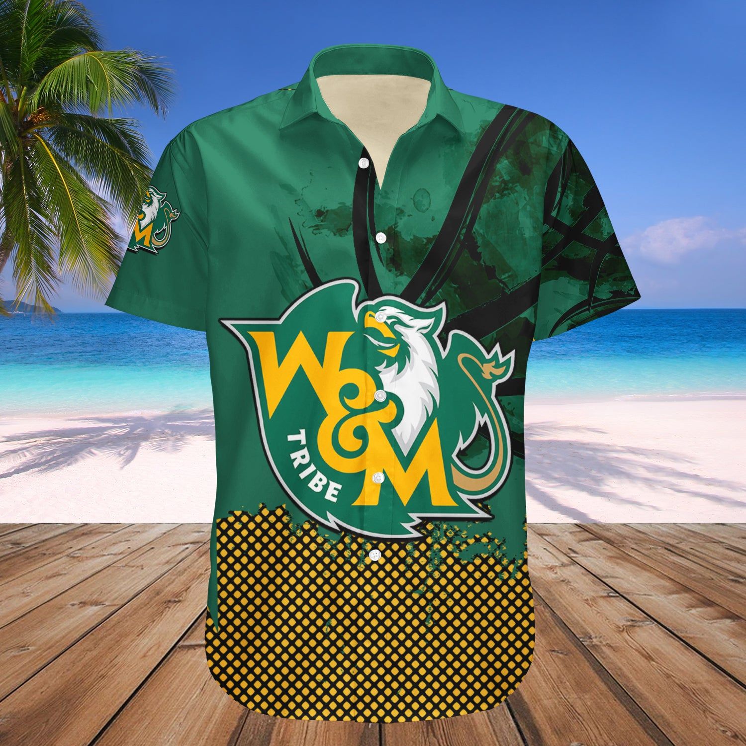 William And Mary Tribe Hawaii Shirt Basketball Net Grunge Pattern – NCAA