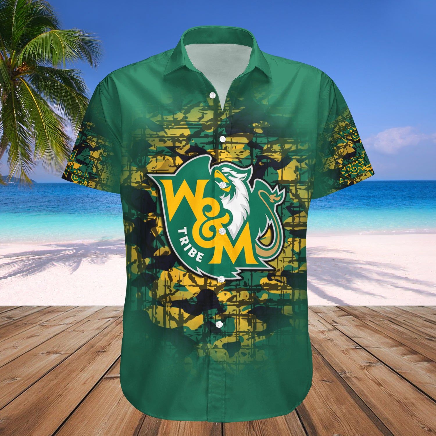 William And Mary Tribe Hawaii Shirt Camouflage Vintage – NCAA